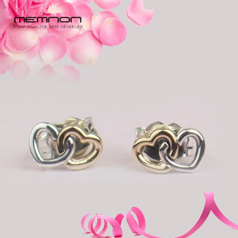 New earrings 925 Sterling Silver hearts Stud Earrings for women silver earings brinco fine jewelry Jewyuer wholesale ER001