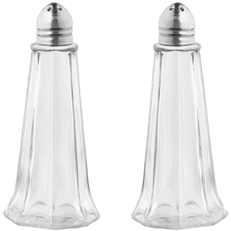 (Set of 2) Sprinkler Pepper Bottle Mini Glass Seasoning Salt and Shaker Table Porous | Дом и сад