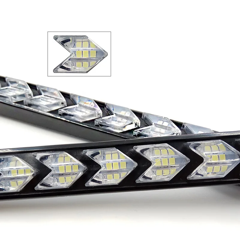 DRL светильник одна пара DRL указатель поворота светильник s 2x автомобиль 12LED Янтарный плавный сигнал поворота гибкий