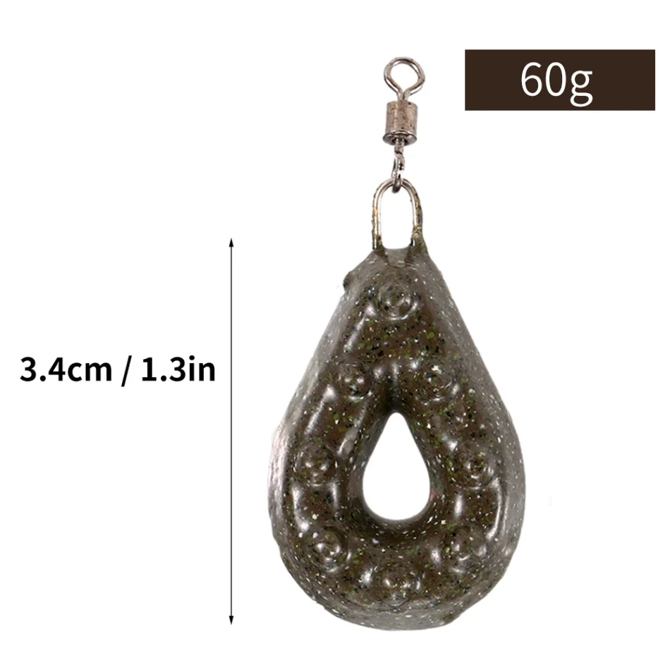 Рыболовные грузила Lixada, 40 г/50 г/60 г, свинцовые, в форме воды, для ловли карпа, рыболовные снасти, аксессуары - Цвет: 1 pcs 60g