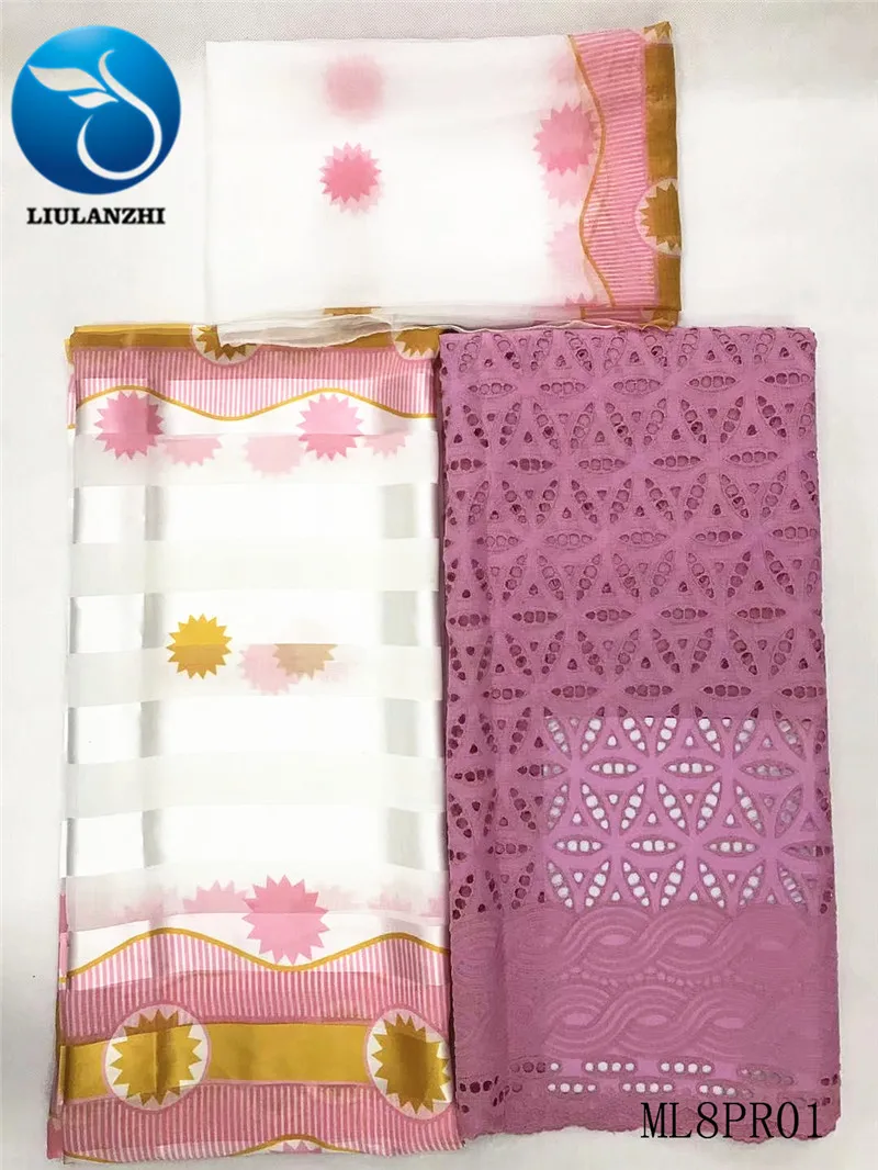 LIULANZHI африканская Кружевная Ткань 5 ярдов атласная ткань с принтами хлопковой кружевной ткани для платья высокого качества ML8PR01