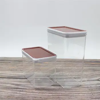 

2pcs Square Fresh-keeping Sealed Jar Fruit Powder Box Beanie Bucket Transparent Dtorage Box for Coffee Milk Tea Shop
