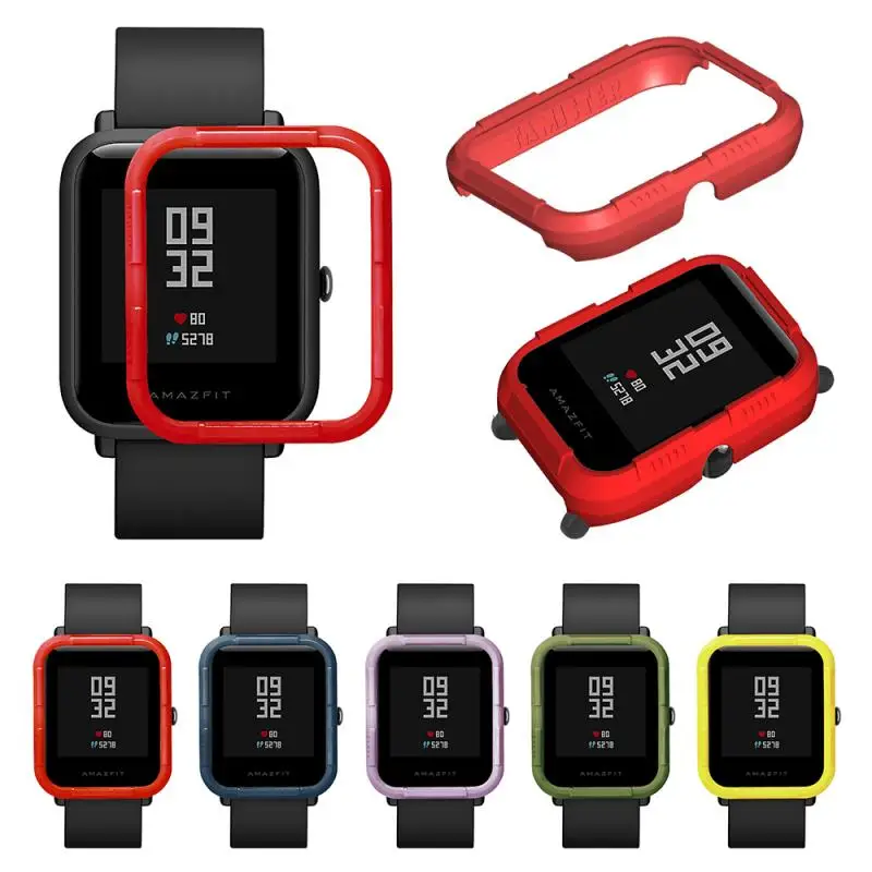 Soft TPU Protection PC Frame Silicone Full Case Cover For Xiaomi Huami Amazfit Bip Bit Youth Watch Smart Watch Protect Shield