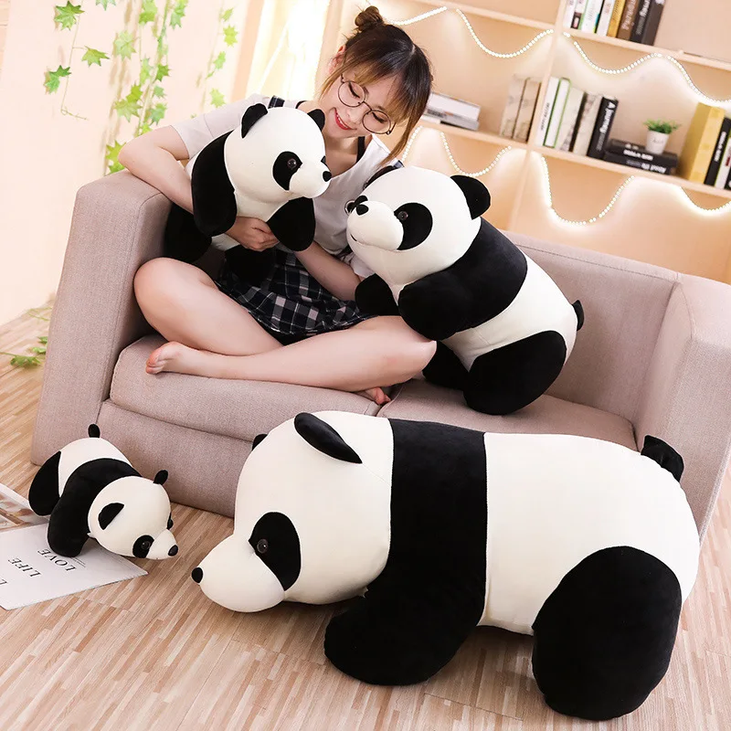 

Cartoon Software Panda Doll Plush Toys Lying Attitude National Treasure Black And White Bear Pillow Wedding Spilled Gift-