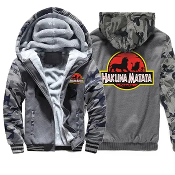 

Funny The Lion King Anime Camo hoodie Hakuna Matata Men Coat Autumn Casual Sportswear Hip Hop Streetwear Men Fleece Outwear Coat