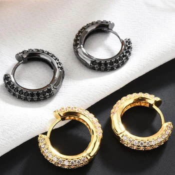 

Delicate Hoop Earrings Shiny Cubic Zircon 2 Color Available Stylish Daily Wearable Bridal Earrings Wedding Jewelry