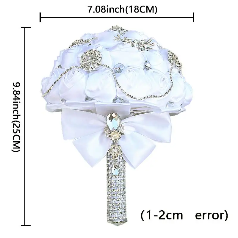 WifeLai-белые цветы ручной работы, свадебные букеты, стразы, букет невесты Buque Noiva W2218