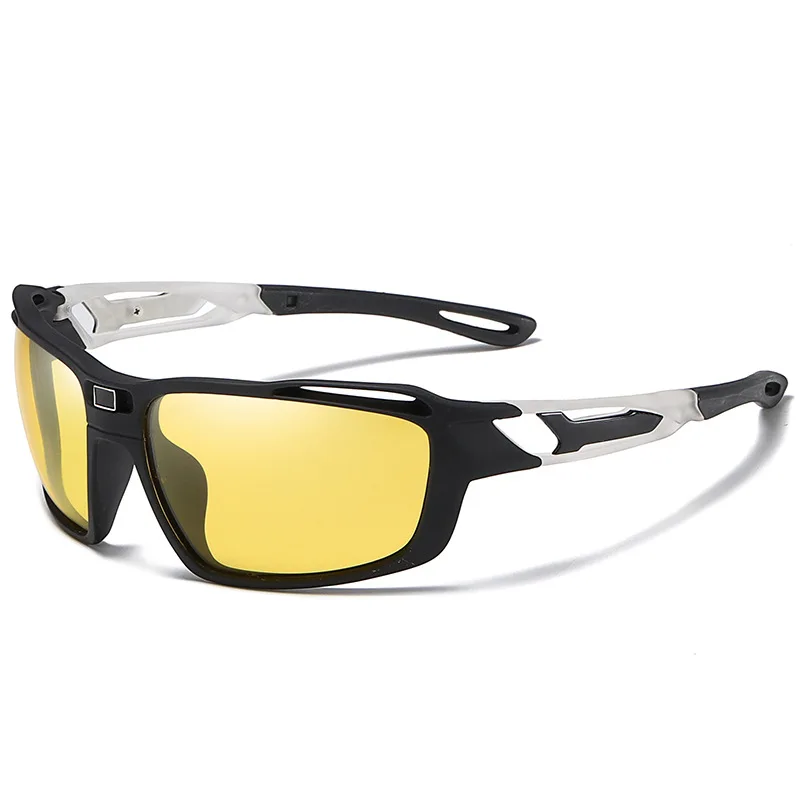 C8 black yellow HBK, ветрозащитные спортивные мужские поляризованные солнцезащитные очки, крутые, для улицы, для бега, езды на велосипеде, против пыли, очки для мужчин, водонепроницаемые солнцезащитные очки - Цвет линз: C8 black yellow