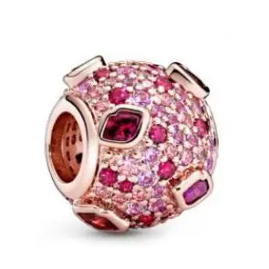 

Original 925 Sterling Silver Baeds Charm Rose Gold Kiss Pave Charm Fit Pandora Women Bracelet & Necklace Jewelry