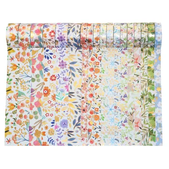 

18pcs/lot Decorative Gold Leaf Floral Foil Washi Tapes Kawaii Scrapbooking Tools Masking Tapes for Photo Album Diy Stationery