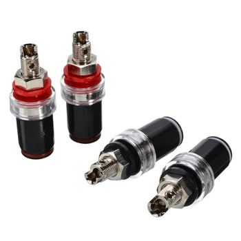 

4pcs Professional Amplifier Binding Post Red Black High Quality Rhodium Plated HIFI Speaker Terminal Binding Post Socket