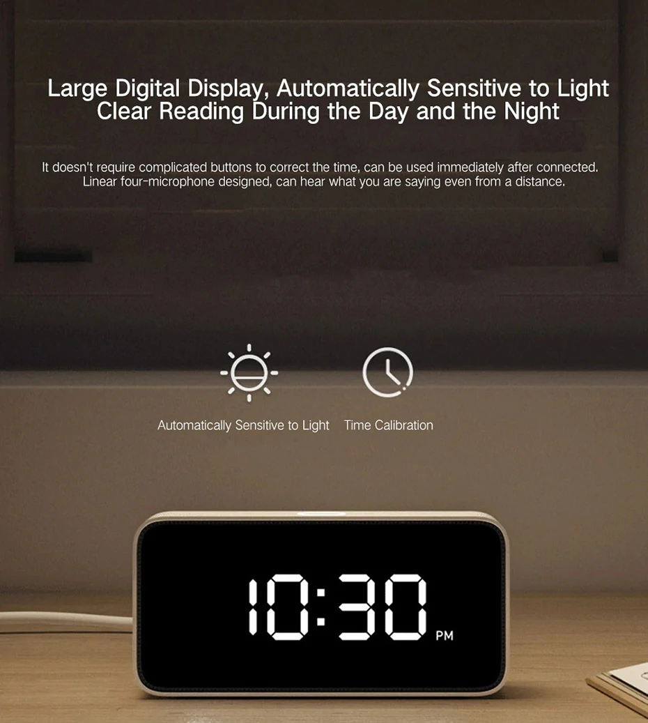 Xiao mi смарт-будильник голосовые вещательные часы ABS настольные часы Dersktop автоматическая калибровка mi домашнее приложение