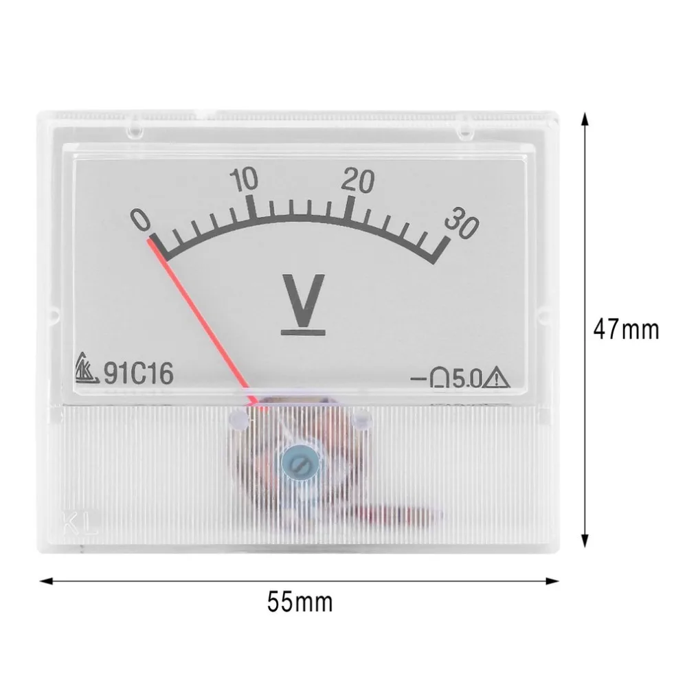Профессиональный 0-30 в DC Аналоговый Вольт Напряжение Панель вольтметр Калибр с классом 2,5 тестер точности диагностический инструмент