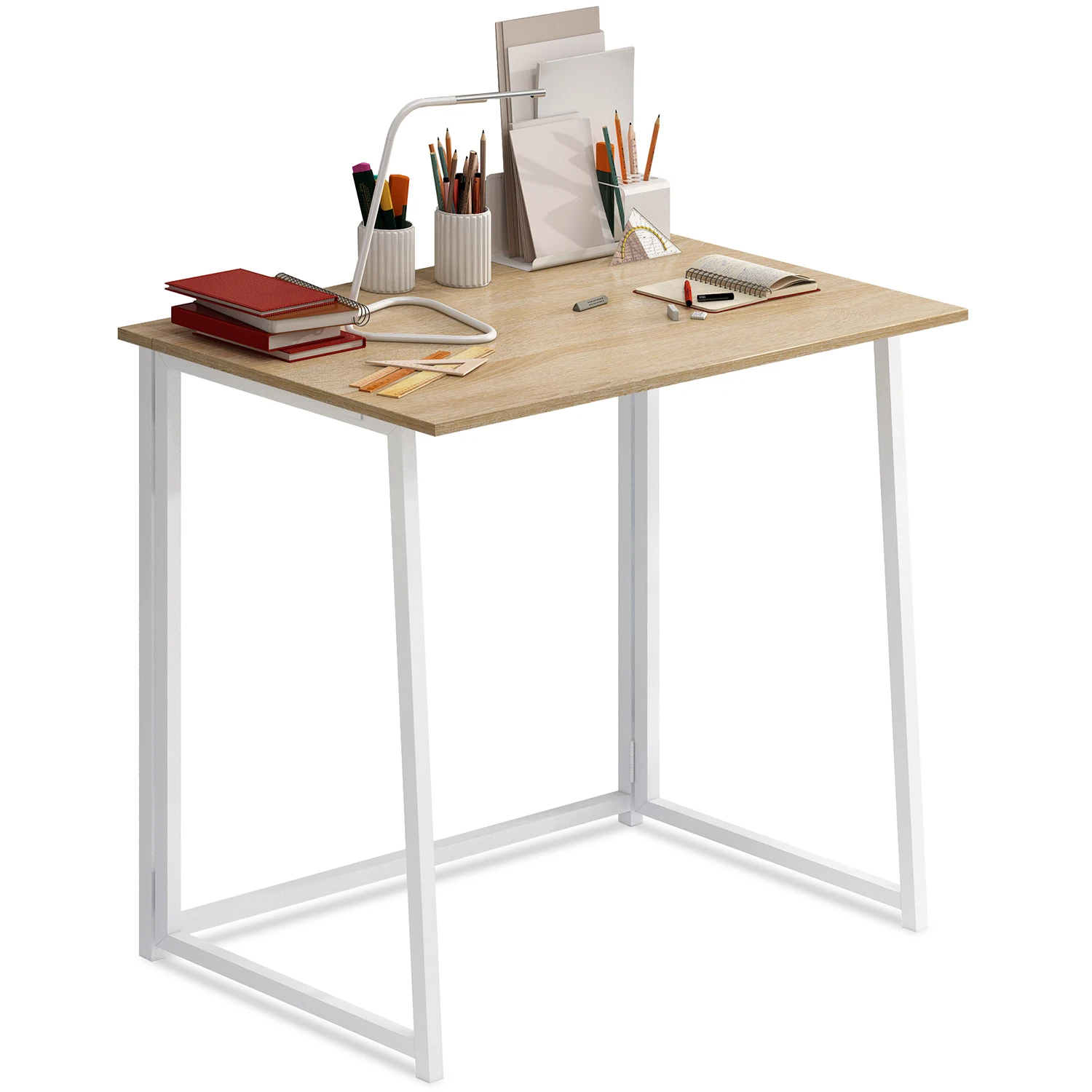 

Folding Desk No-Assembly Small Computer Desk Home Office Desk Foldable Table Study Writing Desk for Small Space Offices