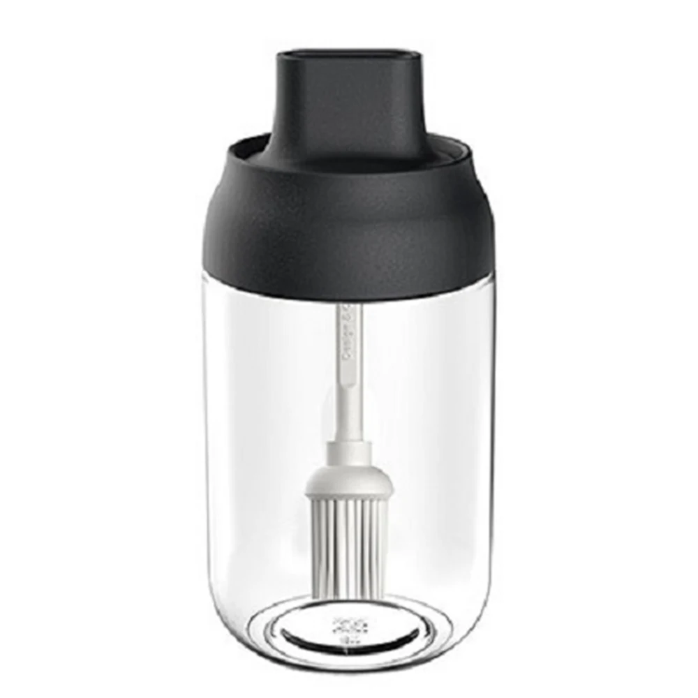250 мл Стеклянная емкость для перца бутылка Ложка Крышка стекло влагостойкий прозрачный контейнер для приправ кухонные аксессуары - Цвет: Brush oil bottle