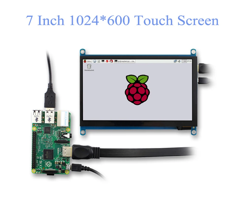

7 Inch Panel IPS DIY Matrix Monitor Raspberry Pi LCD Module Screen Capacitive Touch HDMI Display 1024x600 Portable HD Display Sc