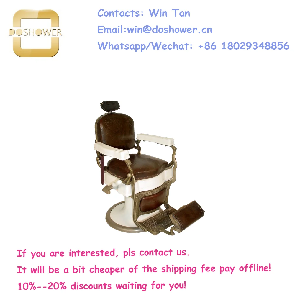 Cadeira de barbeiro à moda antiga com pacote de móveis de salão