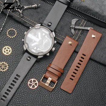 

Genuine leather watch strap 22 24 26 28 30mm watchband with rivet for diesel DZ7406 DZT2009 DZ7413 DZ4343 watch band bracelet