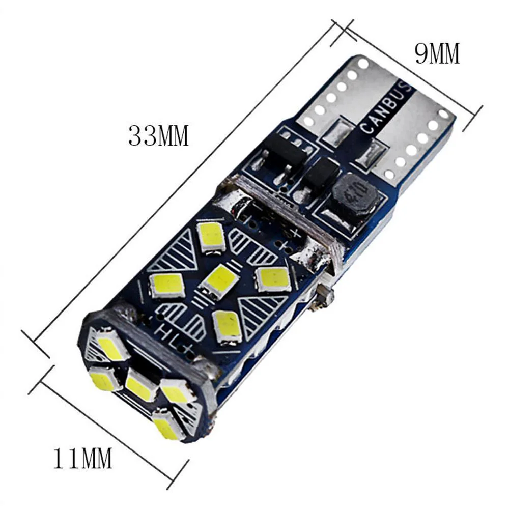 100 шт. автомобильный светильник светодиодный сигнальная лампа T10 1206 15smd 5W5 ширина лампы Плавная декодирующая лампа T10 W5W 194 12V внутренняя лампа