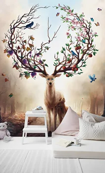 

[Self-Adhesive] 3D Deer 46223 Wall Paper mural Wall Print Decal Wall Murals