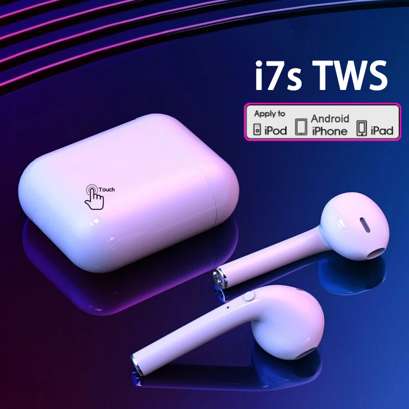 Auriculares tws i7s, inalámbricos por Bluetooth 5,0, Auriculares deportivos con micrófono y caja de carga para todos los teléfonos inteligentes