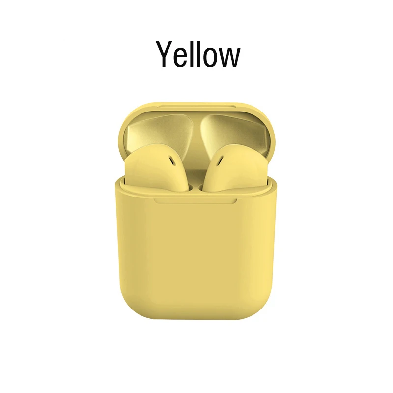 yellow Macarons оригинальные Inpods 12 Беспроводные наушники новейшие Bluetooth наушники 5,0 TWS всплывающая сенсорная гарнитура микрофон для смартфона - Цвет: yellow