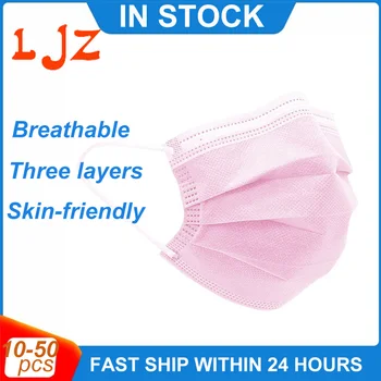 

50pcs Disposable Masks Children Aged 3-12 Child Mouth Mask Kid Non-woven 3-layers Filter Breathable Face Mask