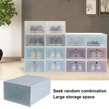 

6/10pcs Shoe Storage Box Foldable Shoe Organizer Drawer Transparent Plastic PP Thickened Shoes Organizer Drawer Shoe Boxes