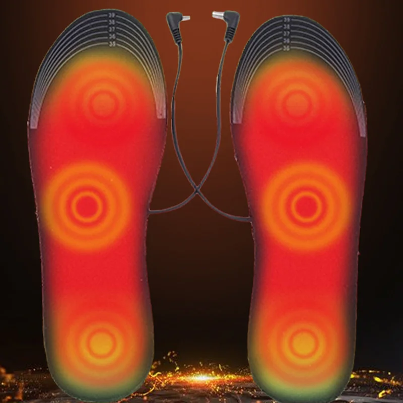 USB Electric Heating Insoles Cuttable Foot Warmer Heated Shoe Inserts Shoe Heated Outdoor Hiking Camping Foot Warmer Pads