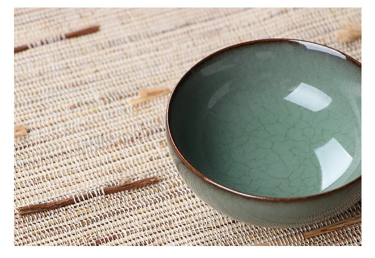 Empty Mountain Xinyu Longquan Celadon Tire Iron Handmade Teacup Arts And Crafts Masters Hand Made Kung Fu Tea Set Tea Cup