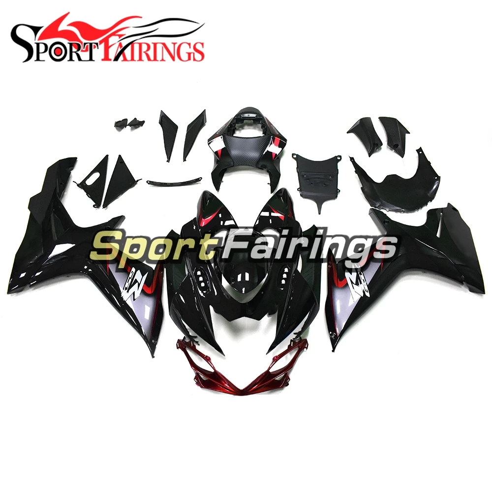 Набор деталей к Suzuki GSXR600 750 K11 год 11 14 2011 2012 2013 мотоциклетный обтекатель abs комплект кузов и островным креплением черный, красный панелей