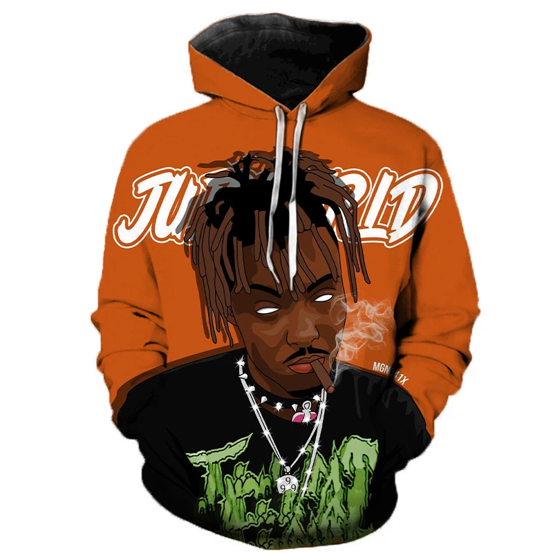 Rapper Juice Wrld 3D толстовки с капюшоном для мужчин и женщин, модный Повседневный пуловер в стиле хип-хоп, певица, уличная одежда, негабаритные толстовки