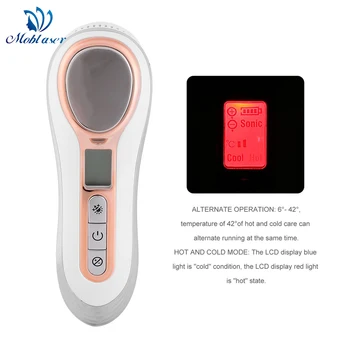

Sound Wave Cold Hot Facial Beauty Machine Vibration Massage Ions Lead-in Wrinkles Diluting Hydrating Anti Aging Skin Care Device