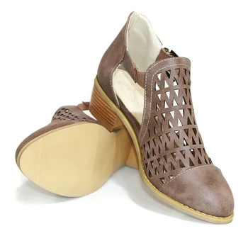 

Woman 2020 Summer Shoes Sandals Ankel Wrap Low Square Heels Package Toe Concise Casual Buckle Strap Hollow Out