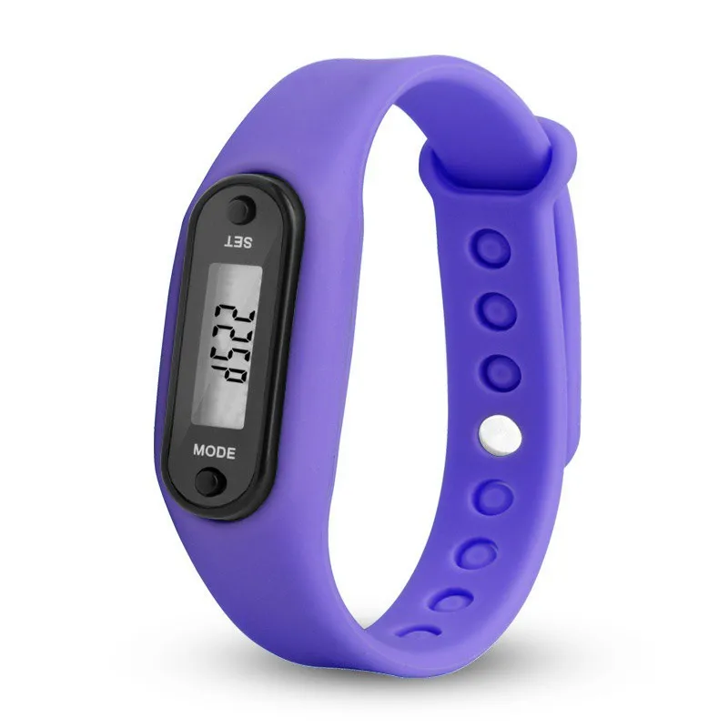 Digital LCD Silicone Run Step Walk DistanceWrist band Pedometer Calorie Counter Wrist Lovers Sport Fitness Multi-function Watch