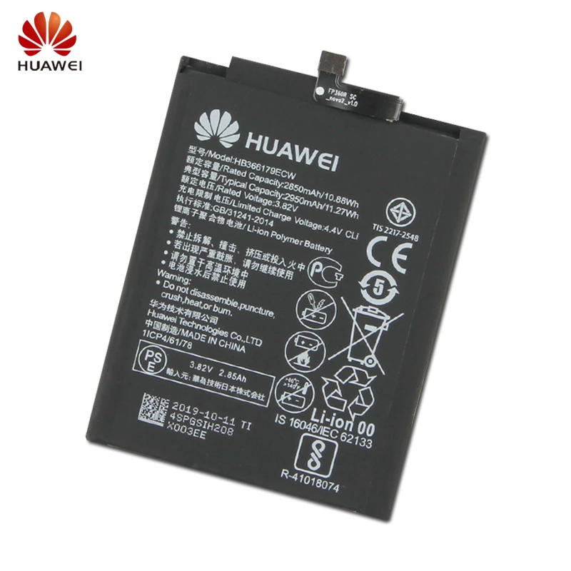 Сменный аккумулятор huawei HB366179ECW для Nova2 Nova 2 CAZ-TL00 CAZ-AL10 аутентичный аккумулятор для телефона 2950 мАч