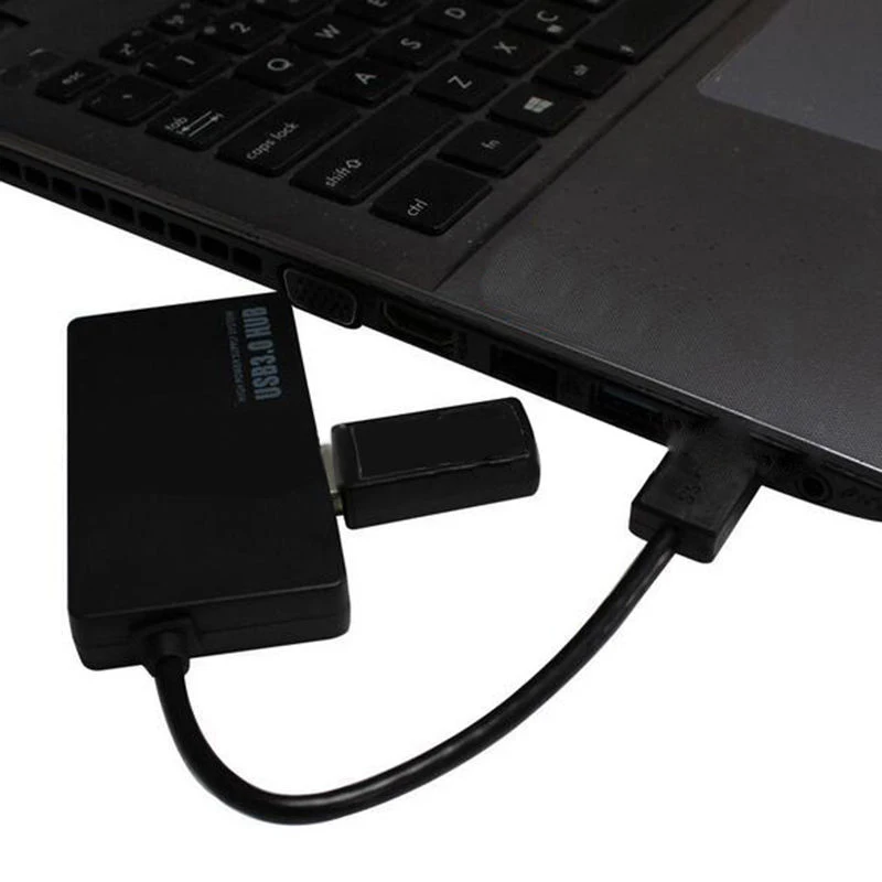 4 порта USB 3,0 концентратор Высокоскоростной разветвитель 5 Гбит/с проводной кабель-адаптер для портативных ПК