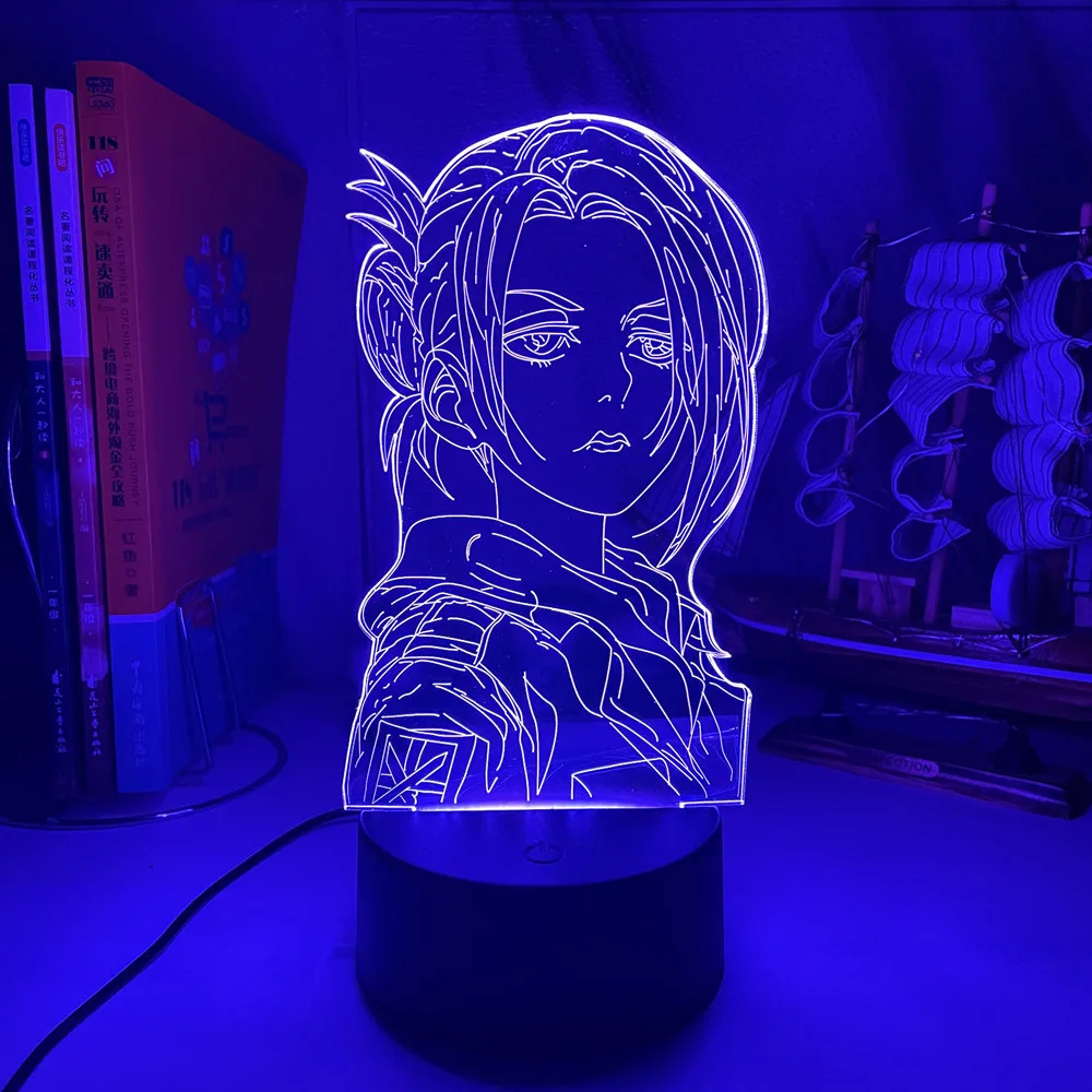 Ataque em Titã Lâmpada para Decoração de Casa Anime Annie Leonhart Presente Aniversário Manga Led Noite Lâmpada 3d Luz 8 leonhart lâmpada para decoração de casa presente