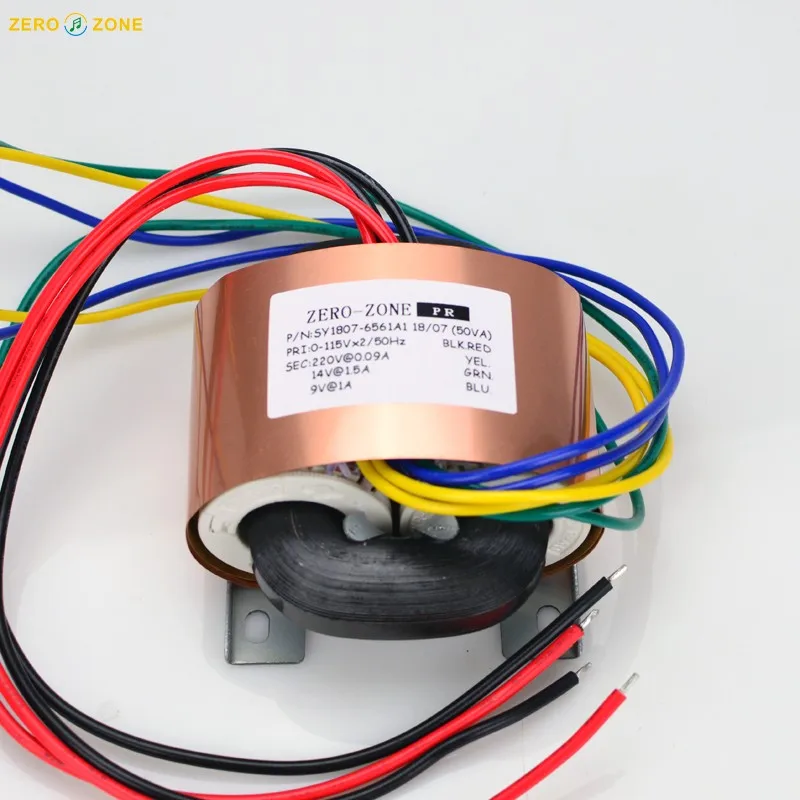 ZEROZONE 50VA HIFI медный r-сердечник трансформатор выход 220V + 14V 9V для PRT08A | Электроника