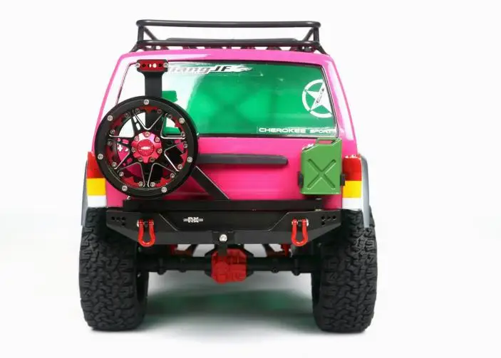 트랙스 1/10 RC카 Trx-4 디펜더 액시얼 Scx10 Ii 90046 90047 금속 리어 범퍼, 스페어 타이어 장착 가능