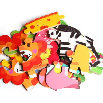 

6 In 1 Educational Toy With Iron Box For Children Birthday Gift Kids Puzzle Toy Cartoon Animals Learning Education Wooden Toys