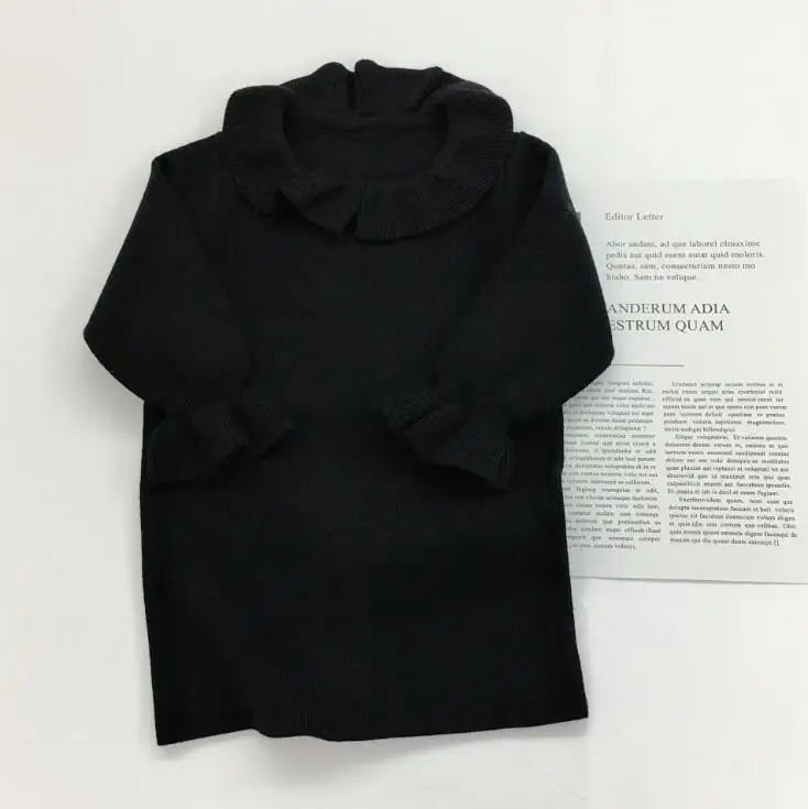 Korean Style Girls Ruffles Dress Fashion Autumn Winter Girls Dresses 1-6 Years PZ162
