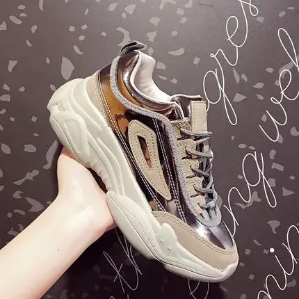 5 NEW Women Chunky Sneakers Platform Spring Shoes Woman Casual Footwear Female Pink Sneaker dames Dad Shoes trainers basket femme - Color: 5