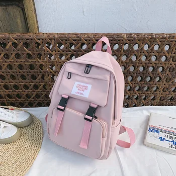 

Backpack Women Shoulder Bag Solid Color School Bag For Teenage Girl Travel Leisure Backpacks