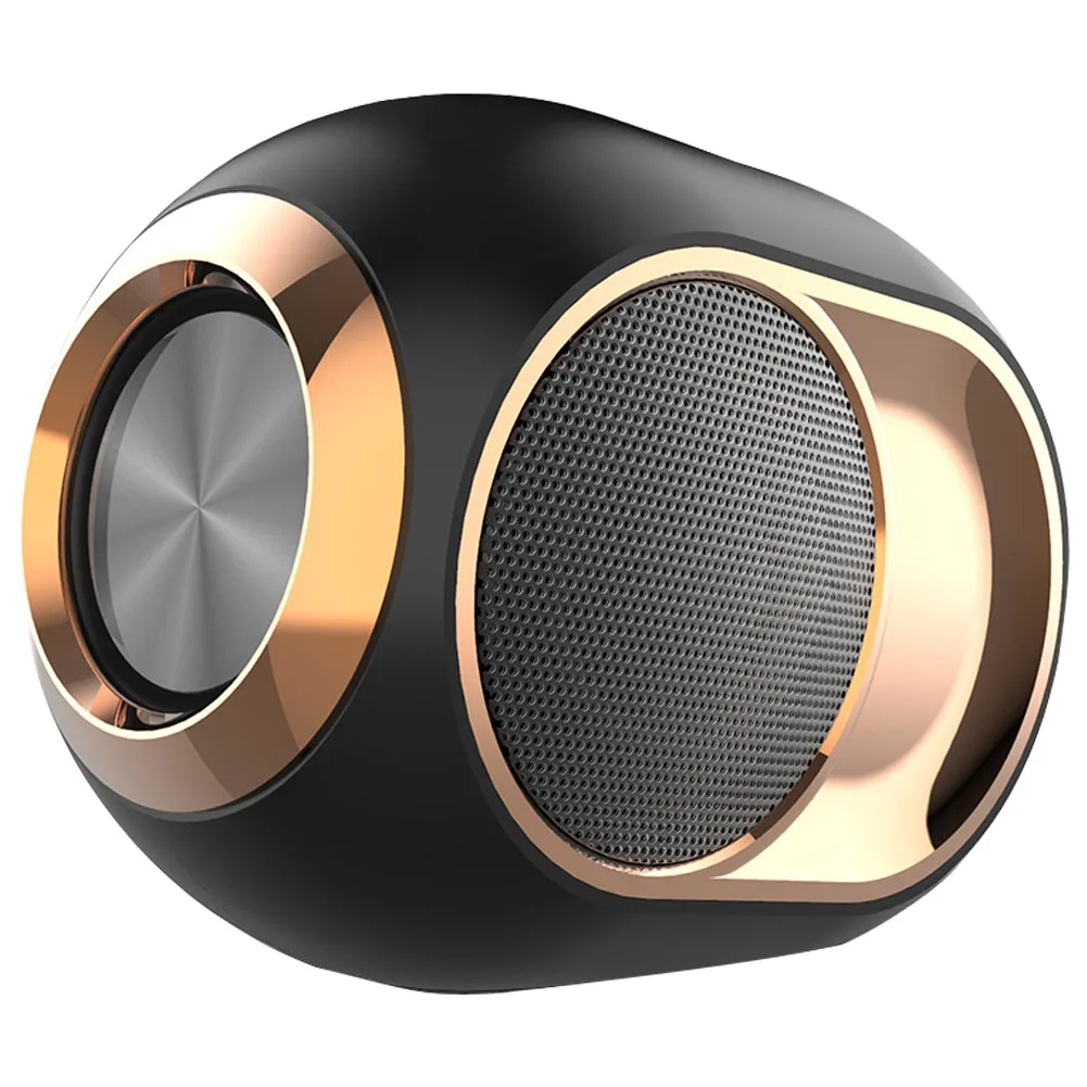 Открытый портативный 3D беспроводной Bluetooth динамик с микрофоном HIFI Hands Free вызов бас Поддержка TF карта FM радио usb зарядка - Цвет: Черный