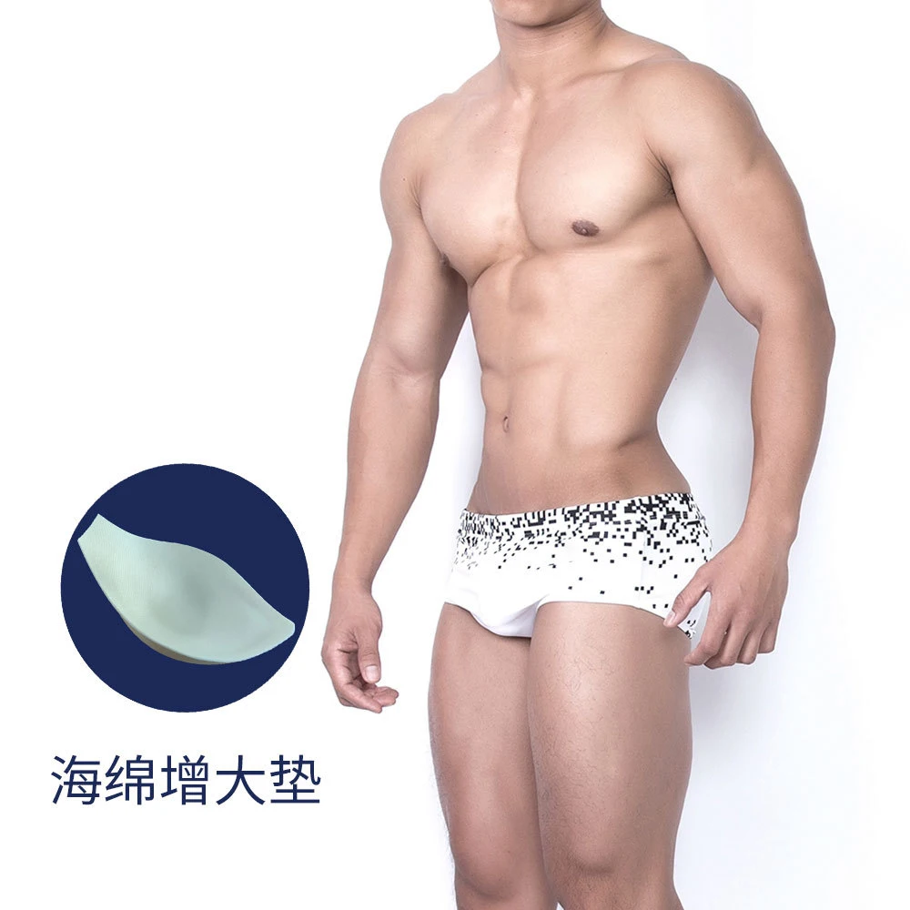 

Men's Boxer Shorts With Push Pad Summer Beach Sports Boxer Swimsuit Shorts 2021 Summer New Swimwear Swimsuit Men