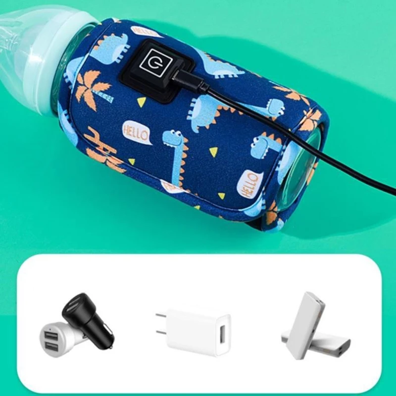 Portable USB Baby Bottle Warmer Travel Milk Warmer Infant Feeding Bottle Heated Cover Insulation Thermostat  Heater Dropshipping 3