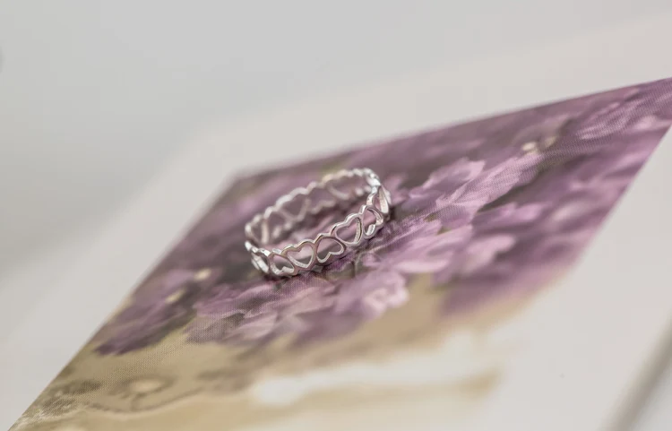 Silver Heart Open Rings For Women Hypoallergenic