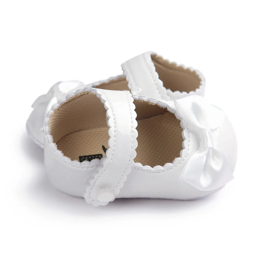 Новое поступление для маленьких девочек обувь прекрасная Bowknot кожаная обувь 5 цветов анти-скольжения сникерсы на мягкой подошве для детей ясельного возраста; для детей 0-18 месяцев# A24