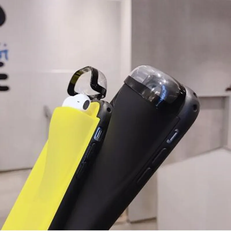 Чехол для наушников 2 в 1 iPhone 7 11 Pro 8 6 s plus xs max xr x чехол Apple Airpods задние крышки мягкая
